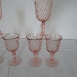 6 large pink glasses Luminarc rosaline twists