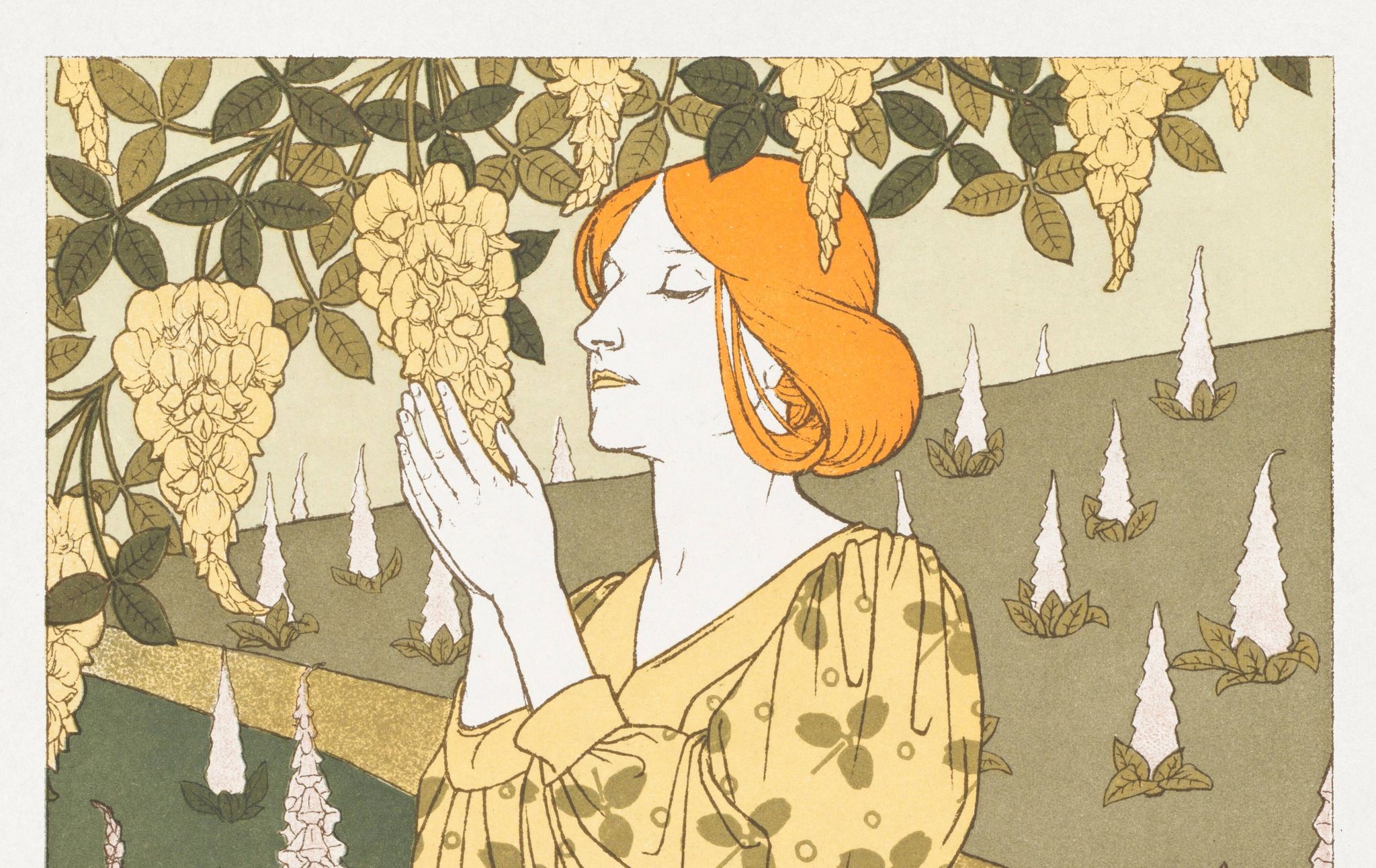 Affiche “Cytises et Digitales”, d’après une lithographie art nouveau