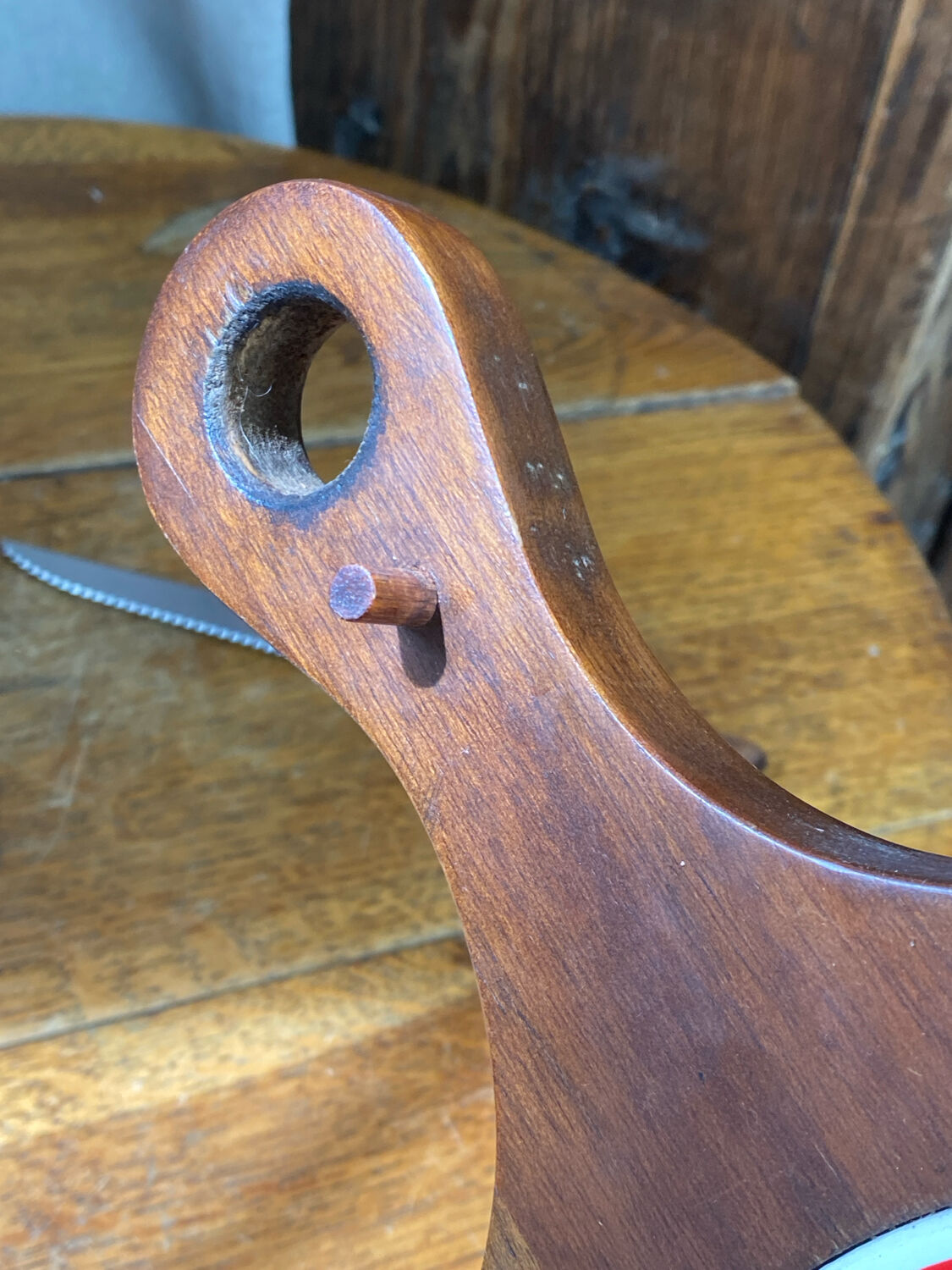 Plateau, wooden and ceramic chopping board, 1970s