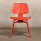 Charles & Ray Eames Early DCW Red aniline dye Ash Dining Chair for Evans Plywood