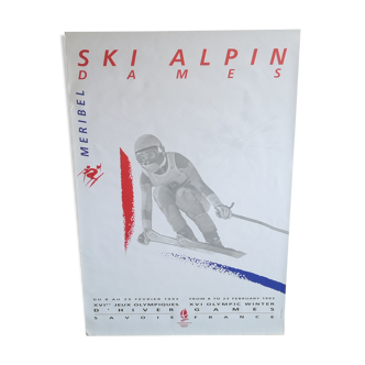 Affiche officielle Jeux Olympiques d'Albertville Ski Alpin Dames