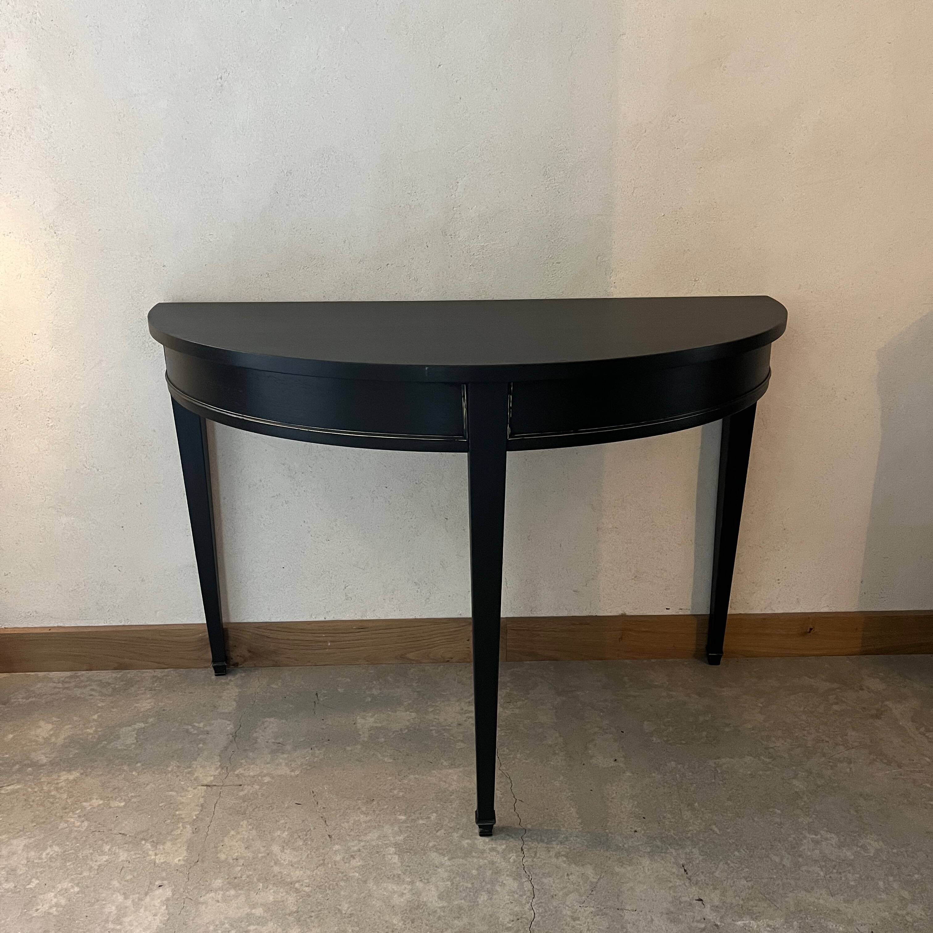 Black half-moon console