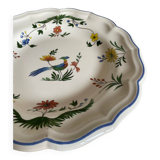 Grand plat Gien oiseaux paradis