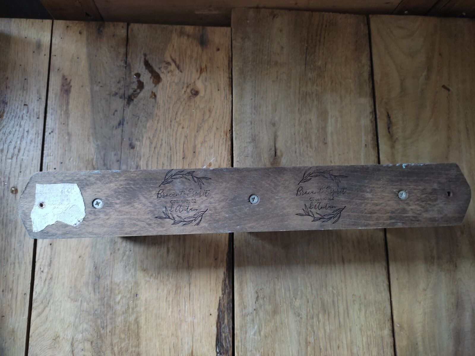 Coat rack patinated wood