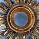Small vintage golden wood sun mirror 50s 25x3.5 cm Good condition B537