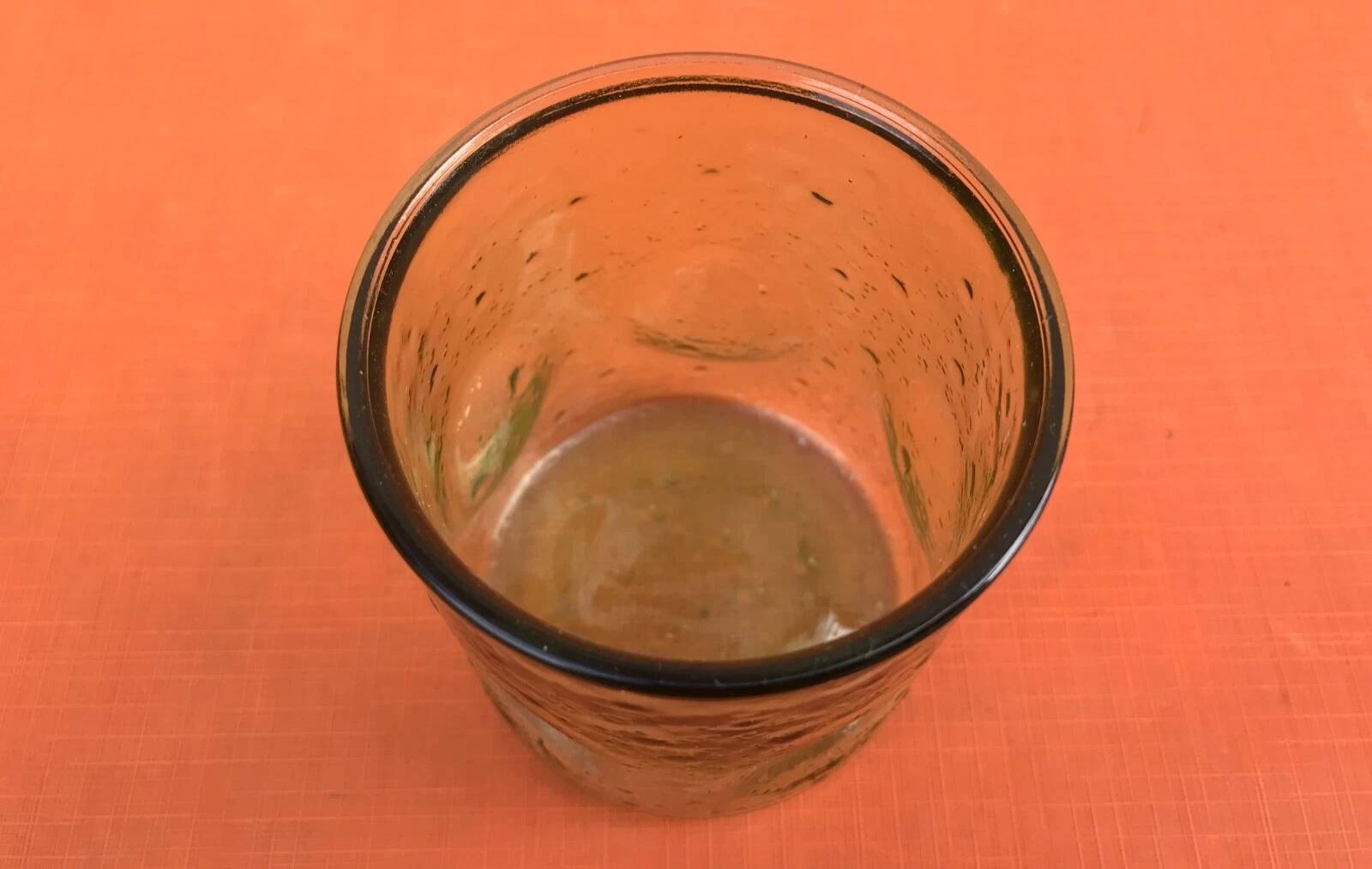 1970s (lot 2) 6 orangeade glasses Bubble and coloured glass