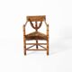 Hand carved brutalist  / folk 'Monk' chair, reupholstered in sheepskin, Swe