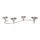 4-light silver metal candle holder