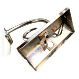 2 wall lamps in chromed metal and white opaline