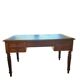 Antique flat desk in oak and black leather, Louis-Philippe style.