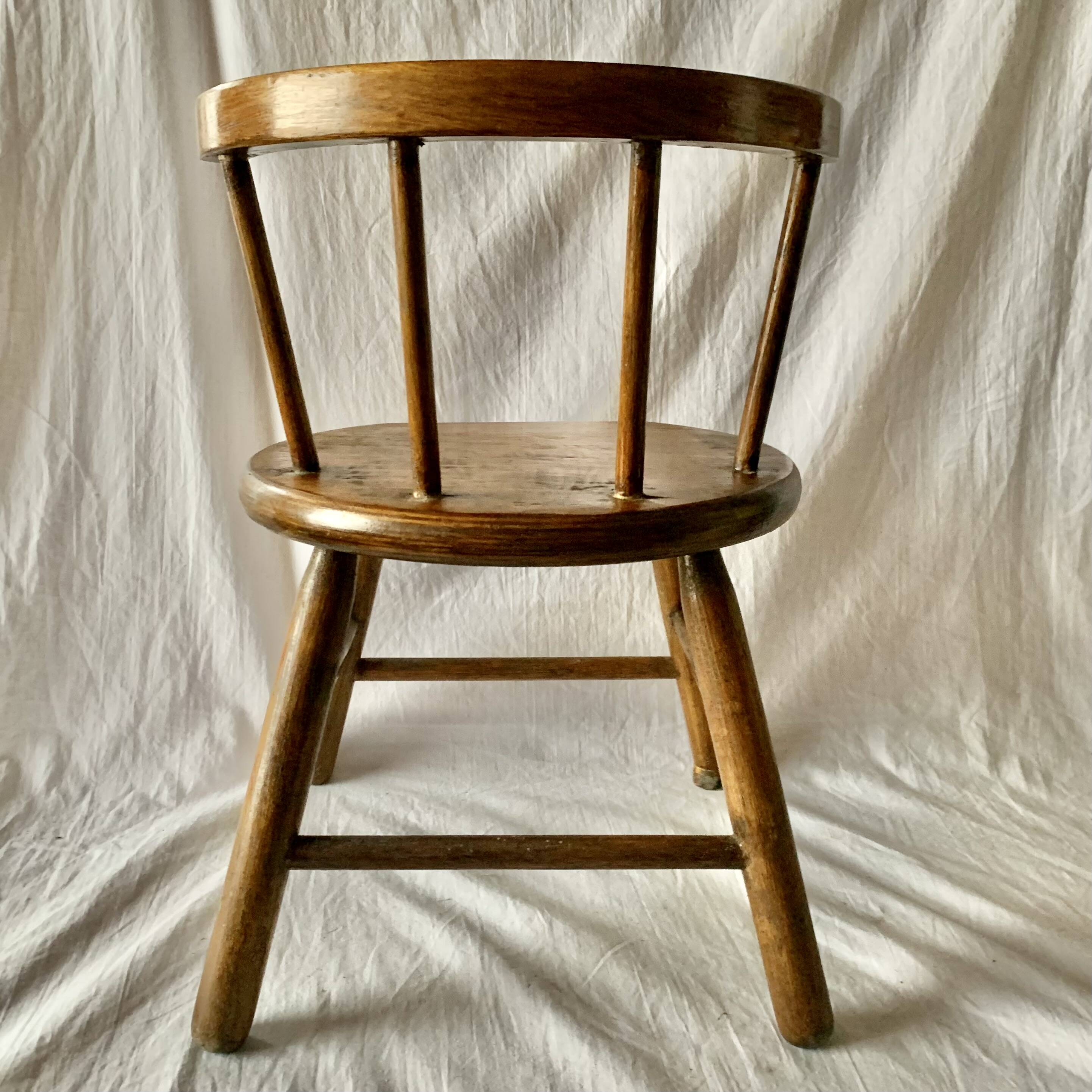 Old solid wood children's chair