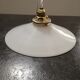 Suspension opaline blanche lisse baladeuse tbe art déco 1940 ø 25 cm tbe