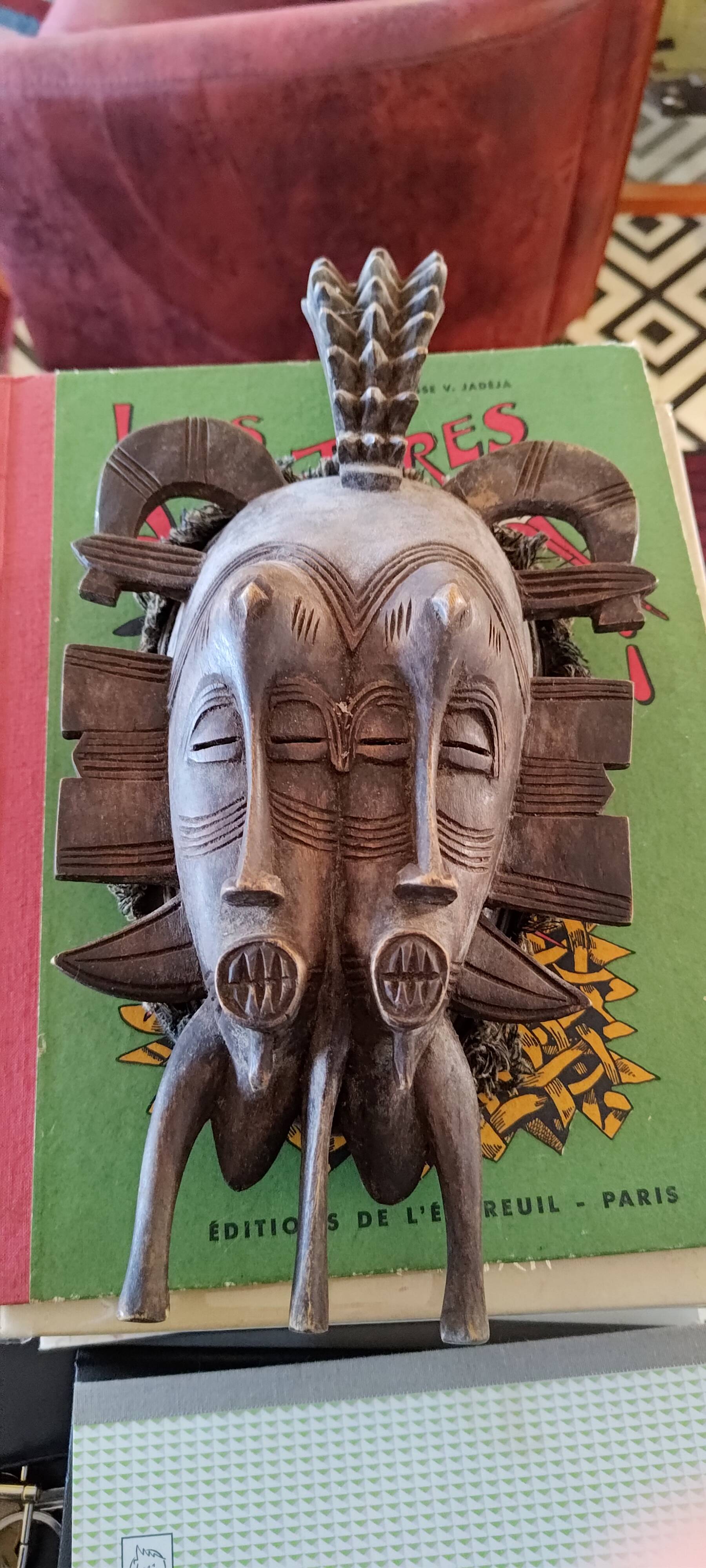 African twin mask Ivory Coast Senoufo