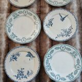 8 antique dessert plates in ironstone