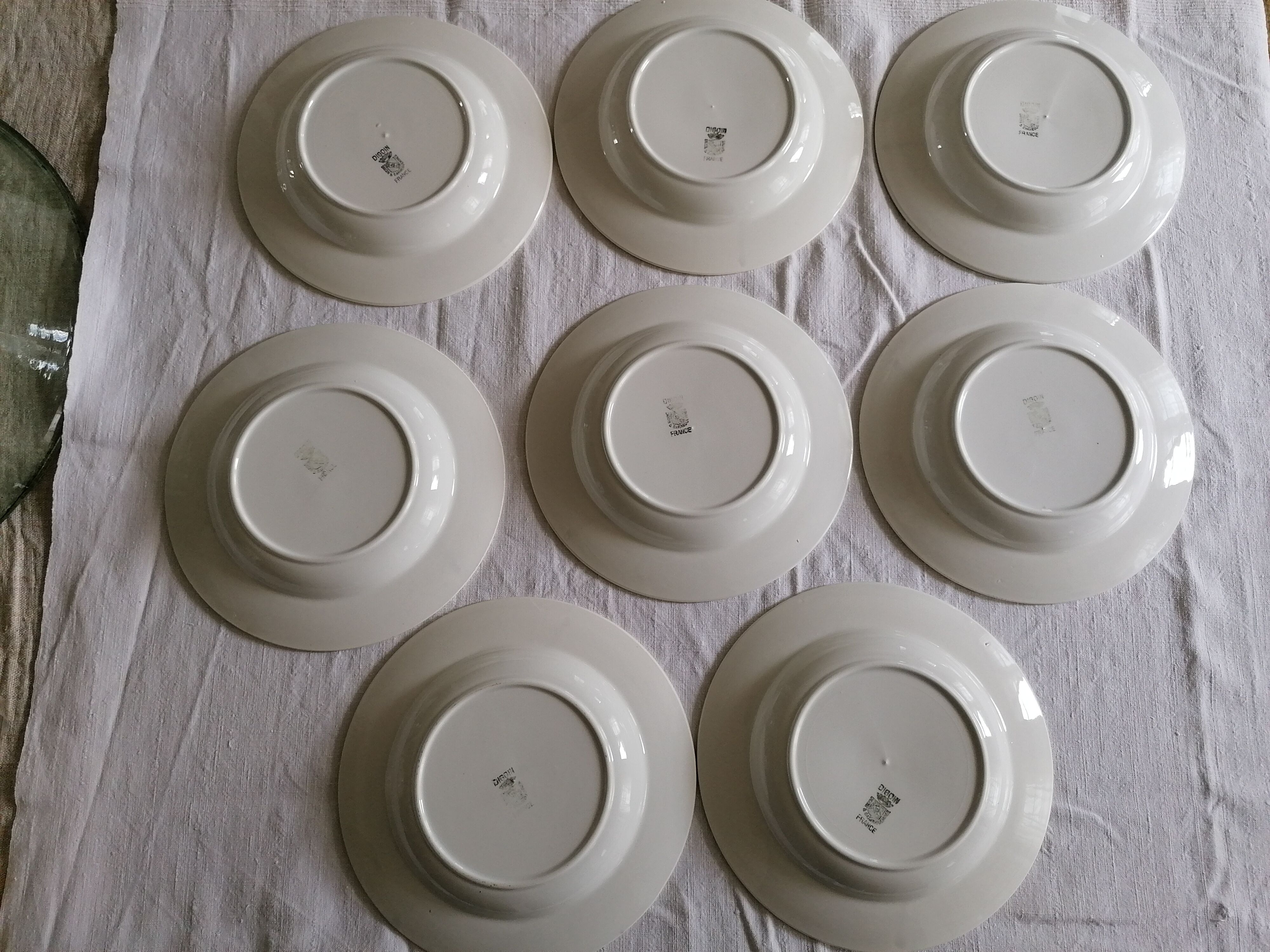 Set of 8 hollow earthenware plates Digoin Sarreguemines