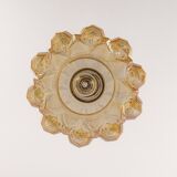 Large amber glass pendant by Limburg, Germany, 1970s.