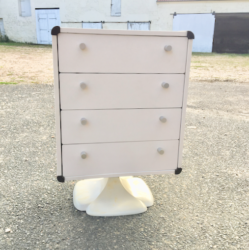 White chest of drawers Gautier 1973 foot Tulip
