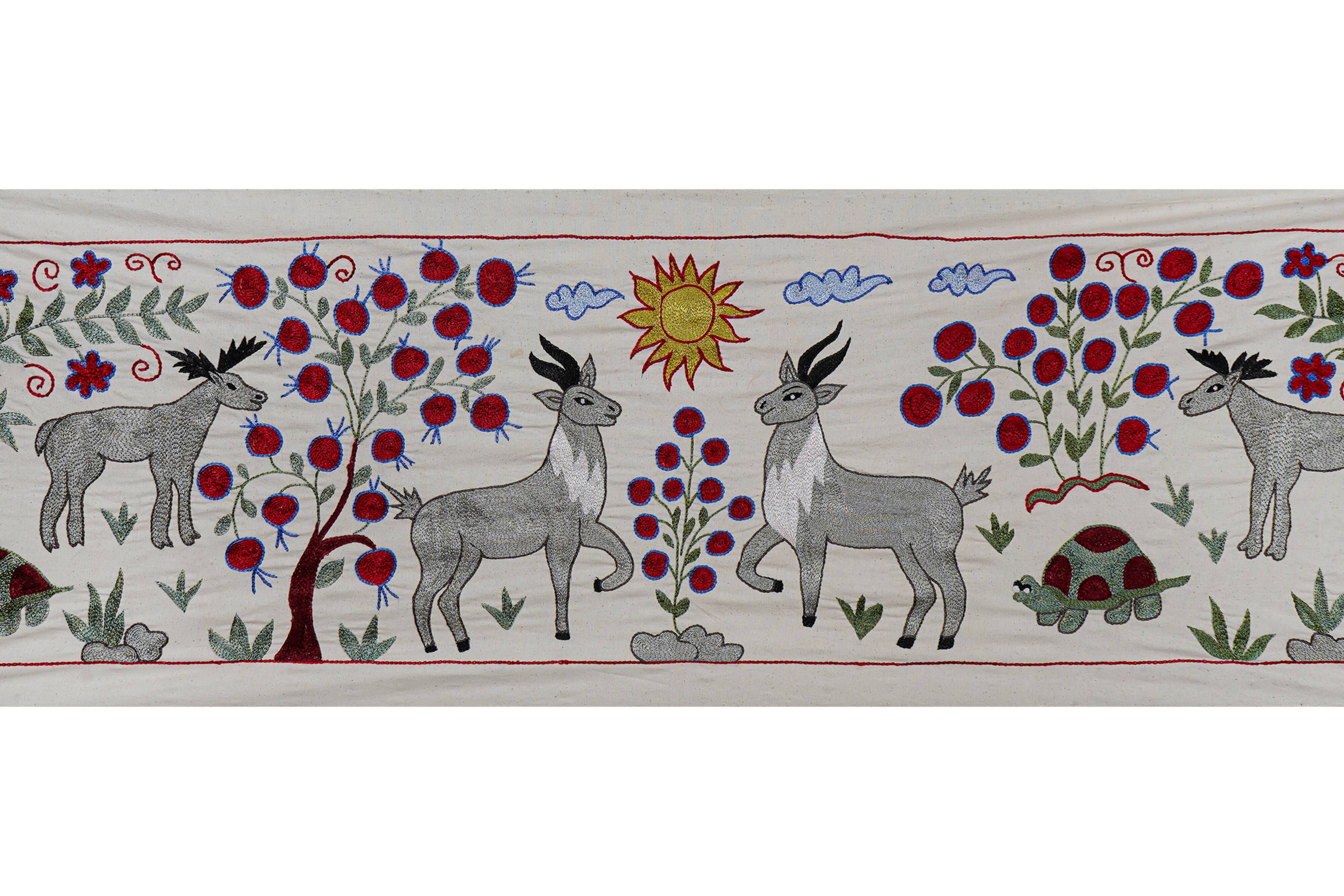 Hand-knotted rug, vintage Turkish rug 50x147 cm