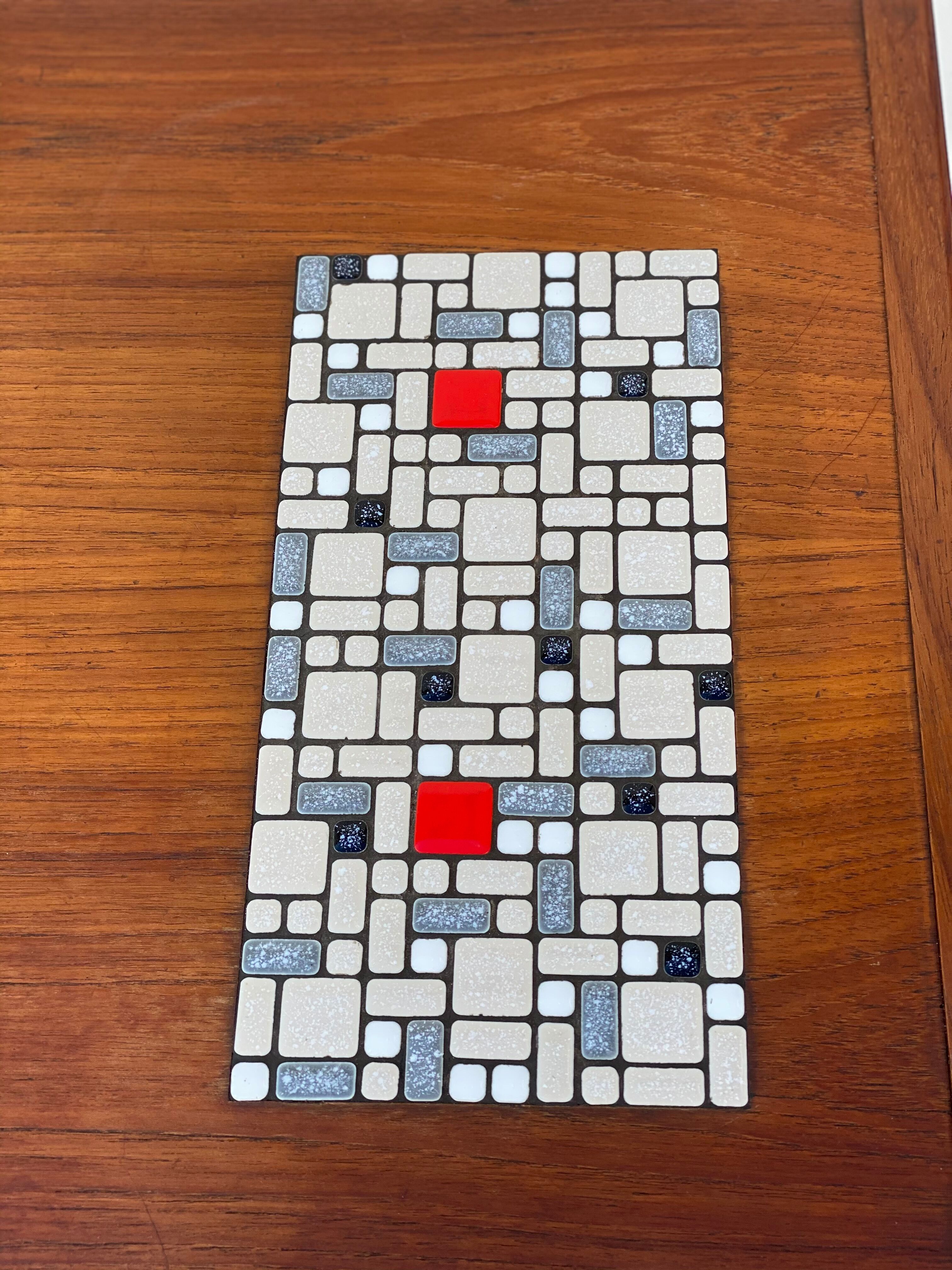 Louis Van Teeffelen Teak and Mosaic Tile Salon Table