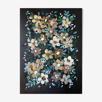 Painting a4 yellow and white flowers