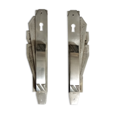 Pair of authentic art deco nickel door handles