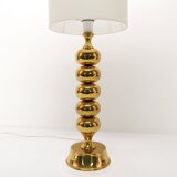 Scandinavian lamp base in gilded brass, ball model, Enco, circa 1960.