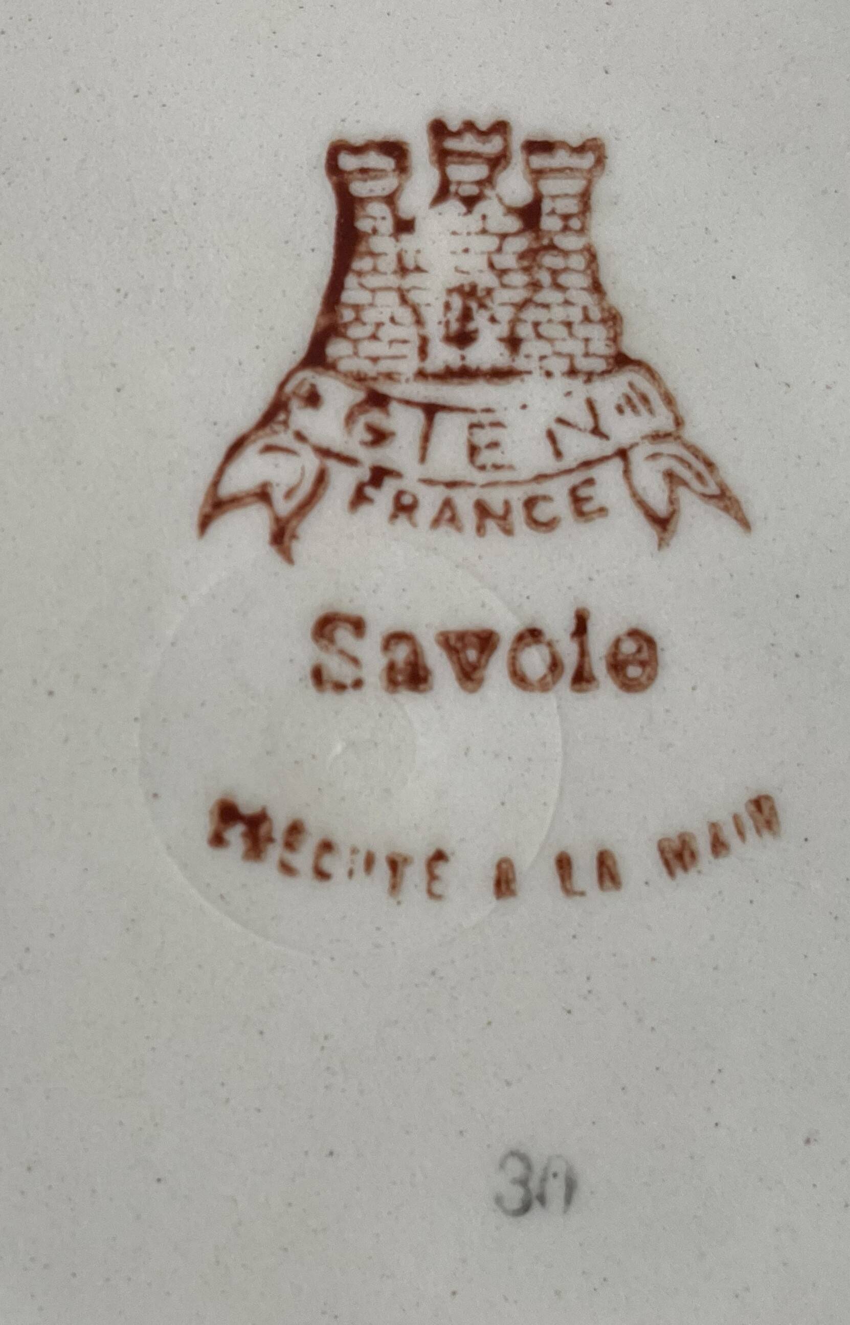 6 old flat plates in Gien earthenware