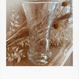 Lined crystal vase