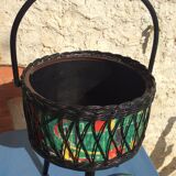 Vintage round sewing basket