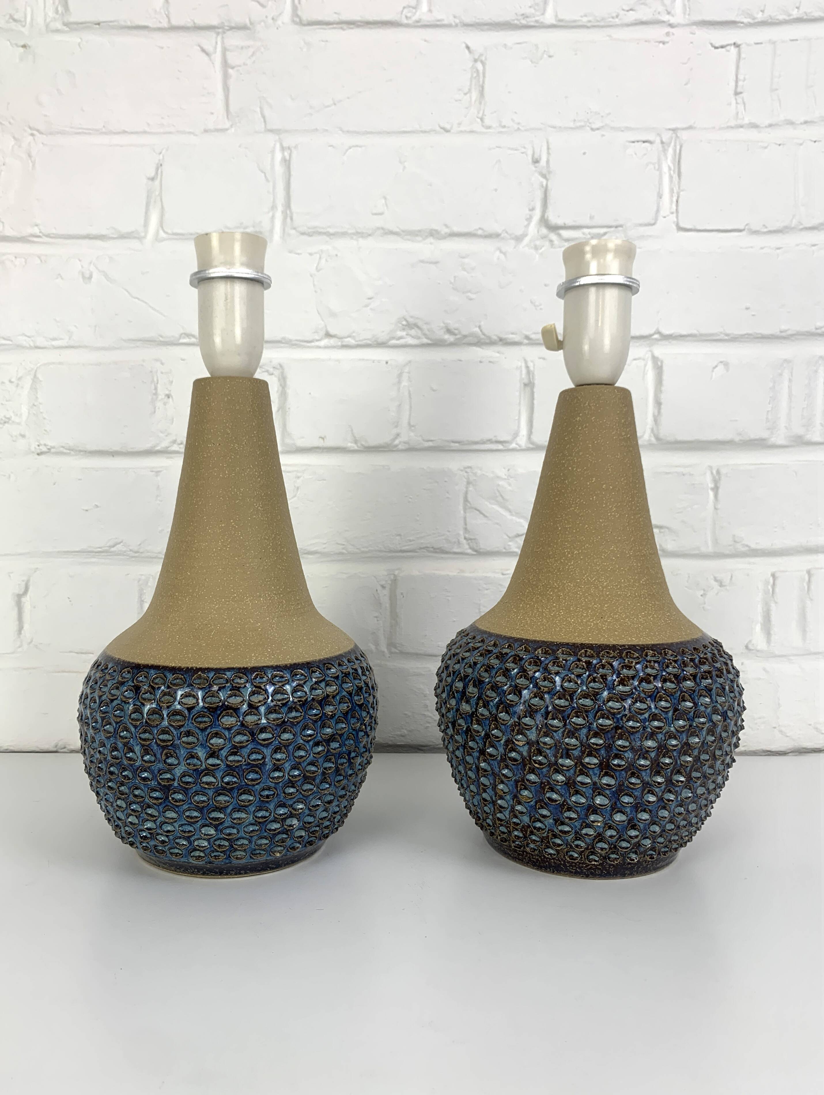Pair of Einar Johansen ceramic table lamps, Soholm, Denmark, 1960s