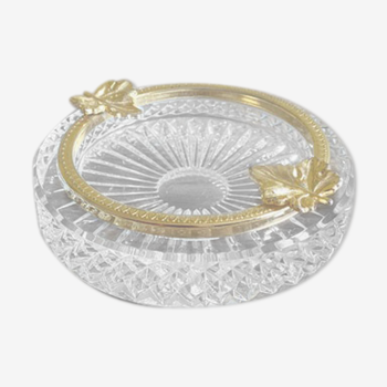 Crystal ashtray and golden mount