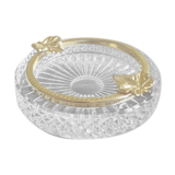 Crystal ashtray and golden mount