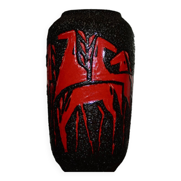 Large vintage ceramic vase from scheurich germany 1970