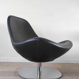 Pair of Tirup Ikea leather armchairs
