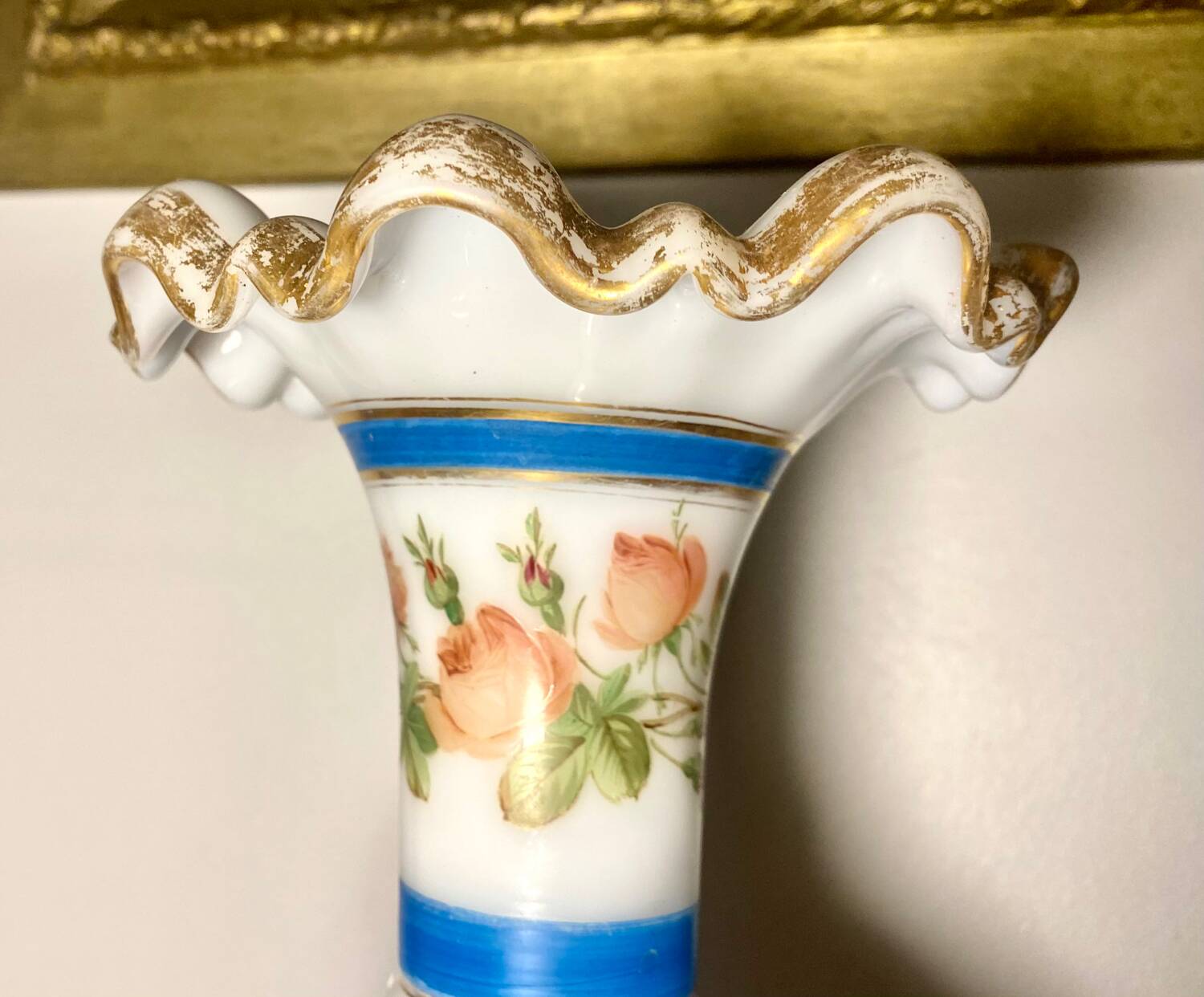 Jean-françois robert baccarat vase opaline peint main