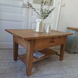Coffee table made from a vintage solid oak table