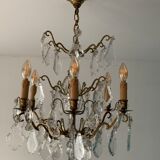 Bronze chandelier and crystal tassels, Louis XVI style