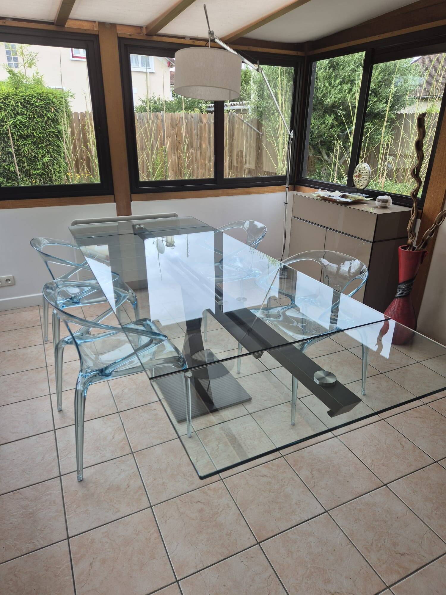 Table Axel Roche Bobois + 4 chaises Ava