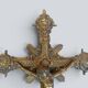Ornate engraved brass crucifix, Christian cross, Jesus Christ.