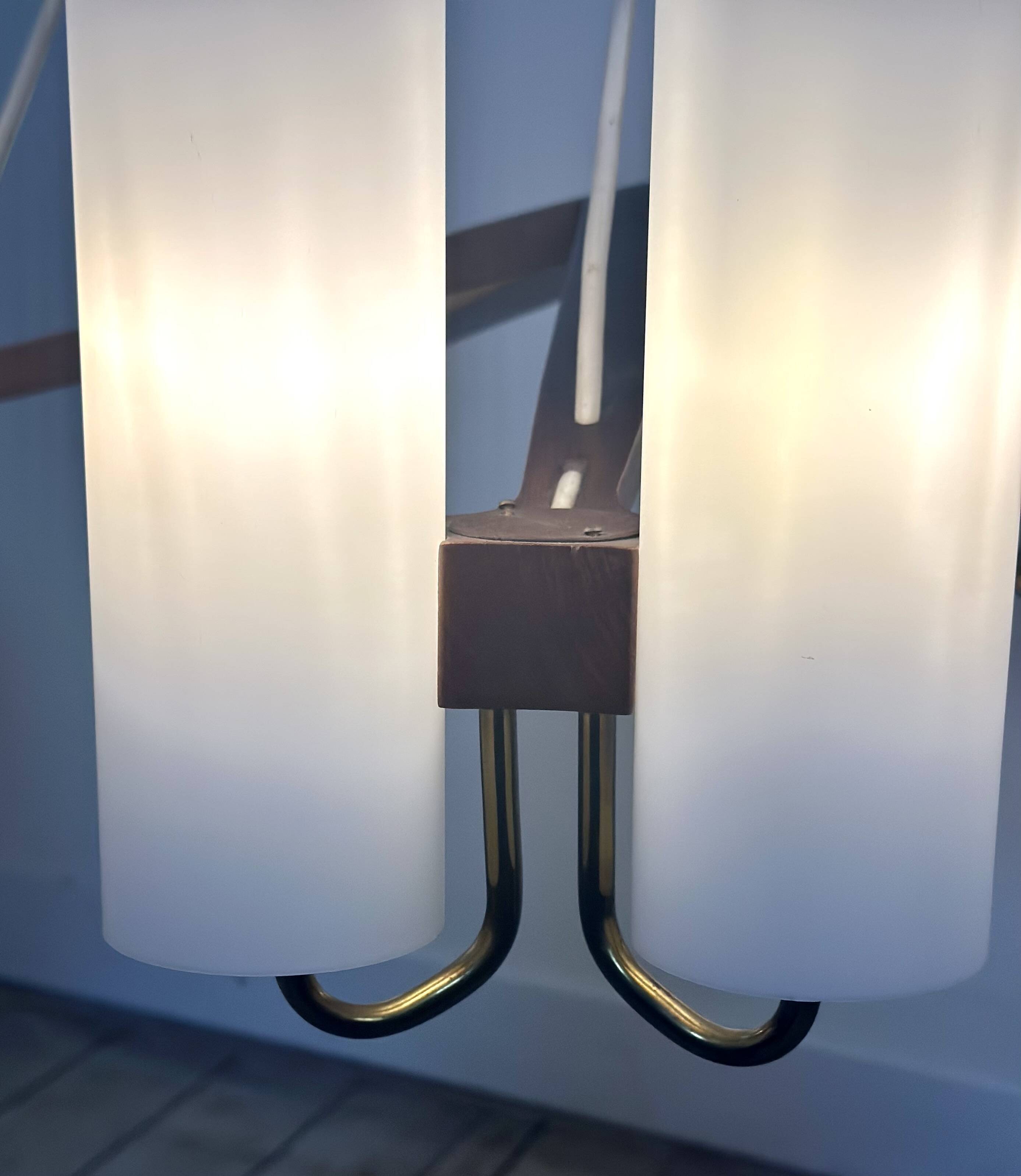 vintage Scandinavian chandelier 10 lights Östen Kristiansson for Luxus 1960s