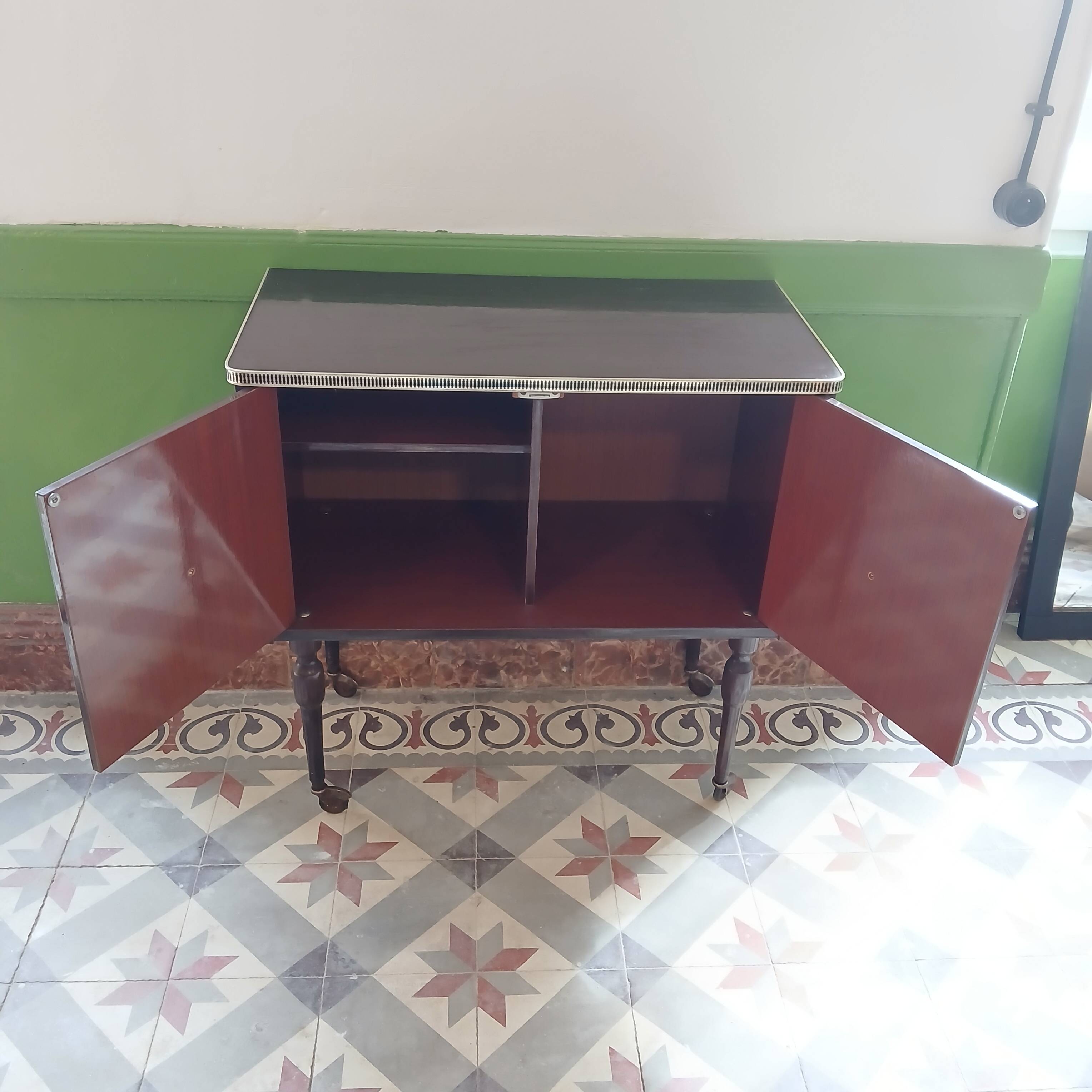 Lacquered wood bar cabinet, 1960s/1970s