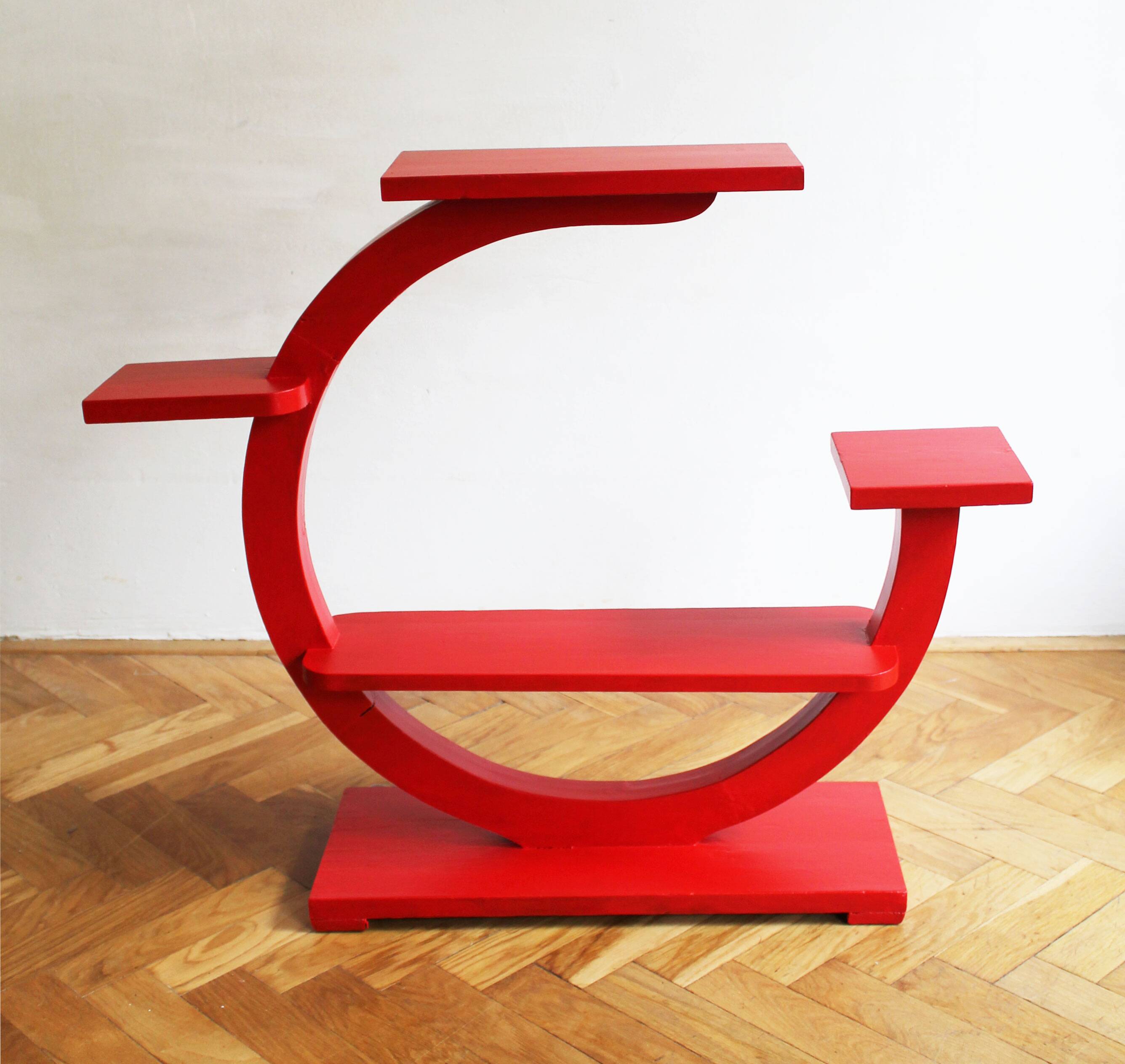 Red Modernist Flower Stand