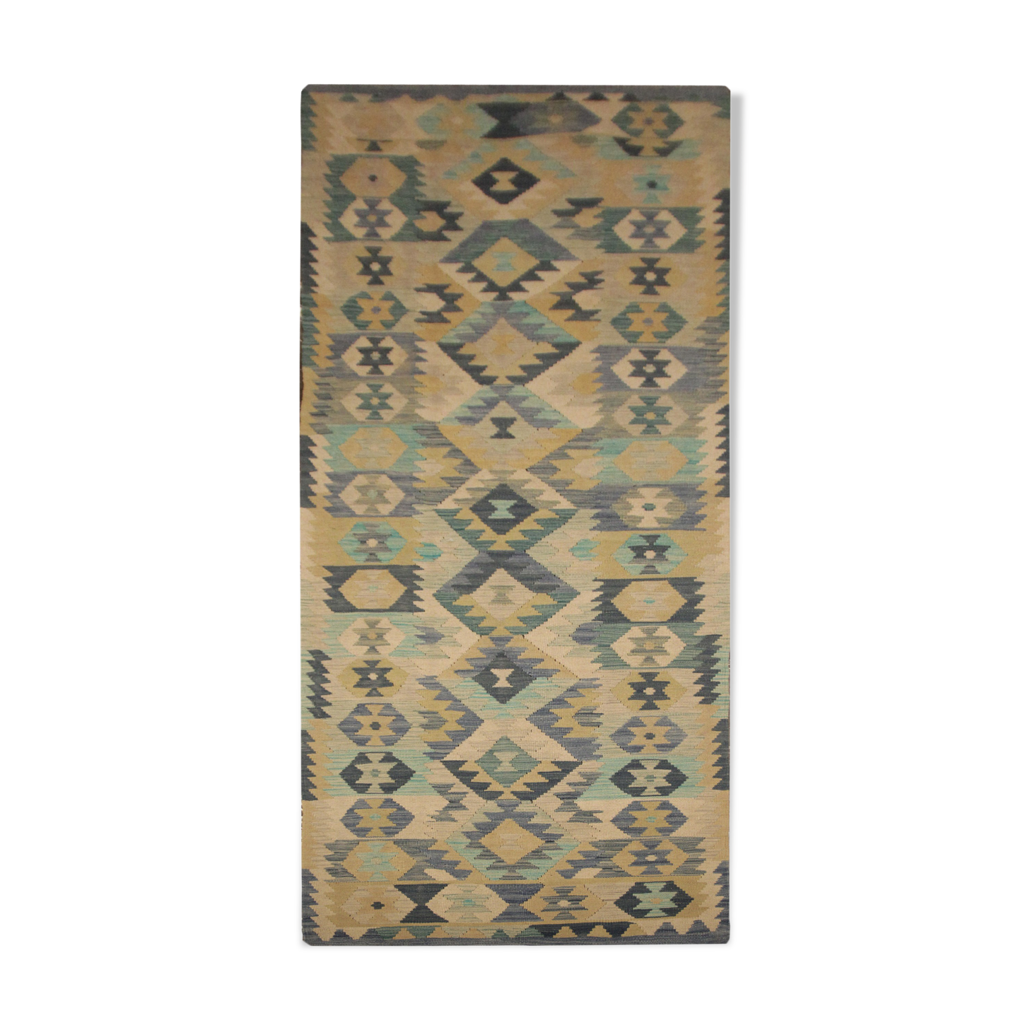 Traditional hand woven kilim runner rug 87x300cm