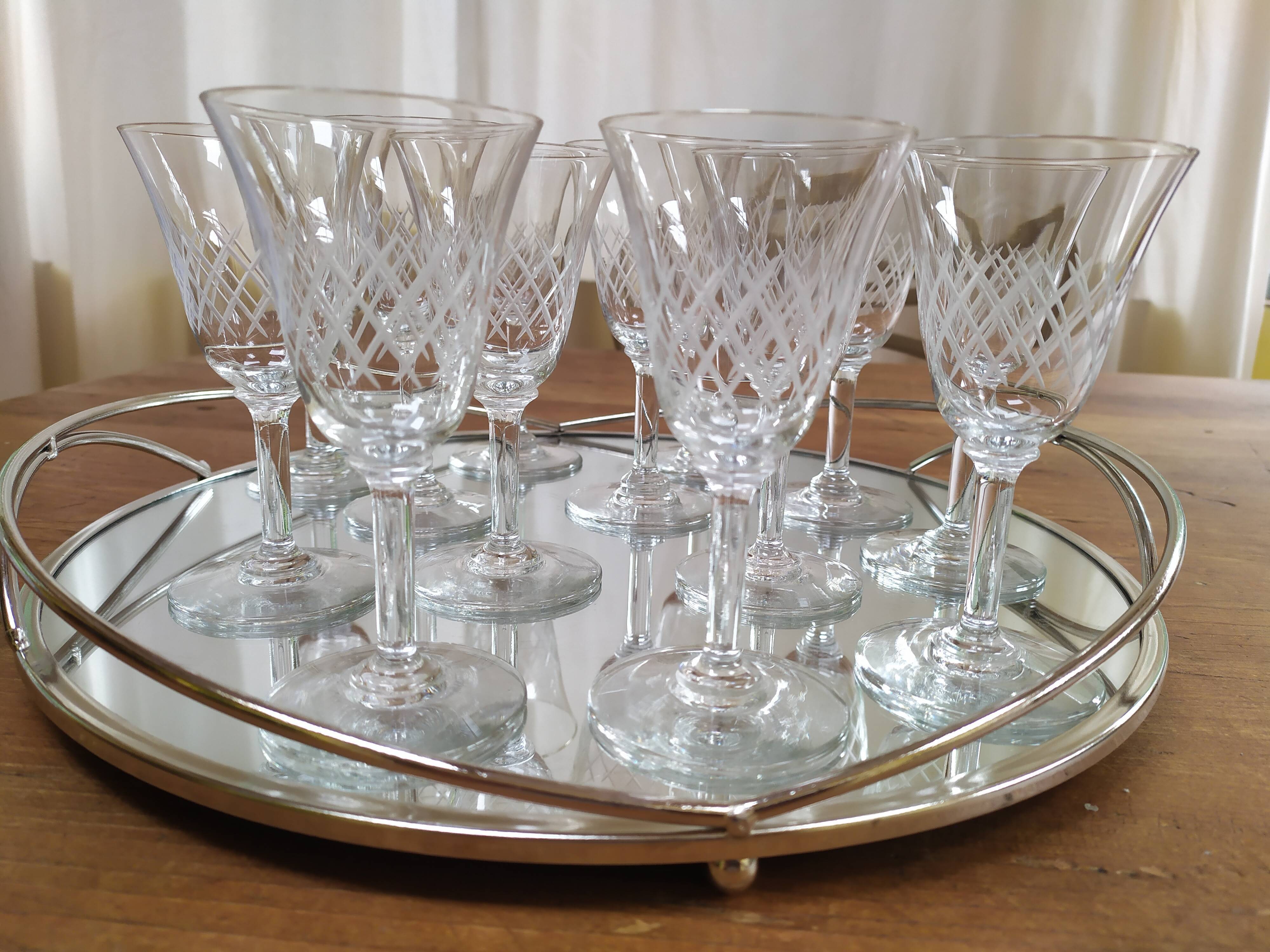 Set of 13 antique glasses