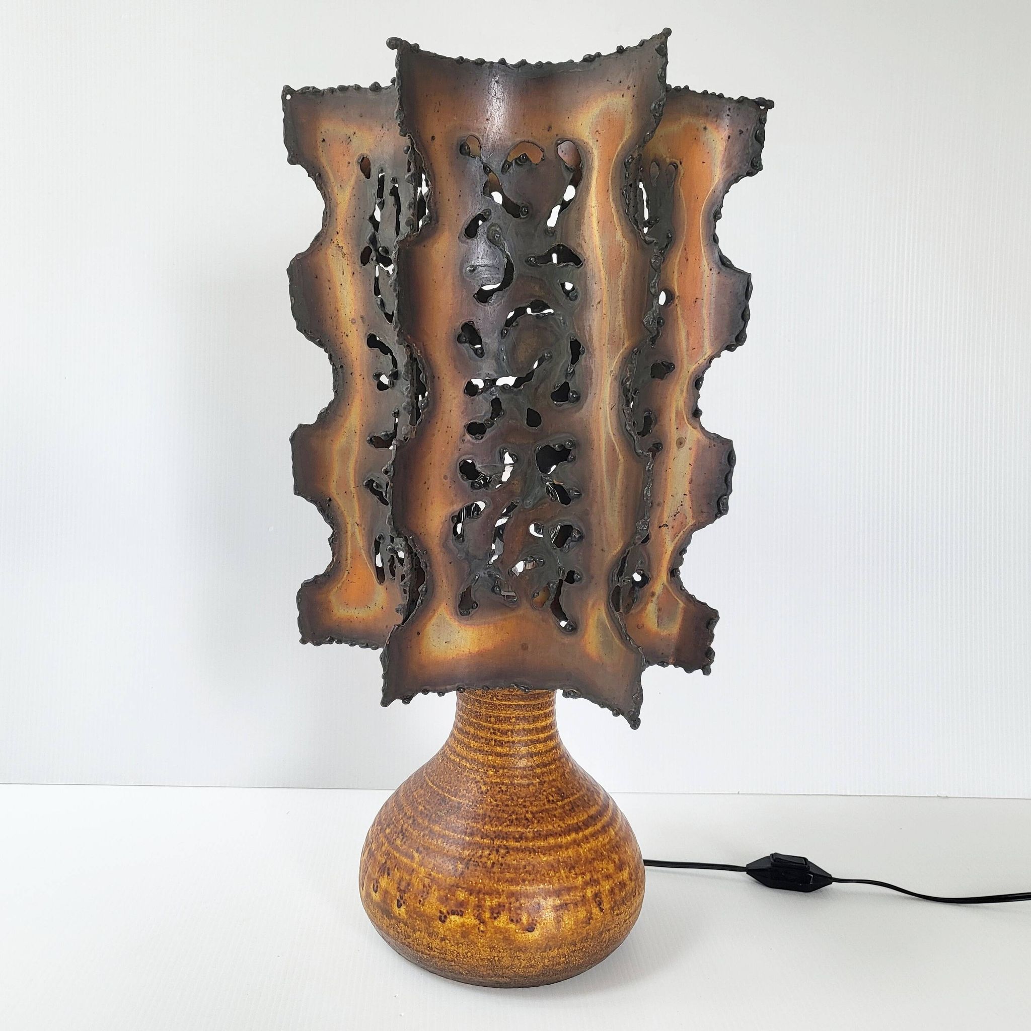 Vintage Accolay lamp in ceramic & metal 1960s