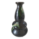 Thulin vase Belgium flamed green black enamel