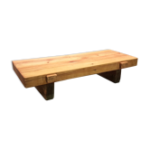 Brutalist oak and pine coffee table, 1970s