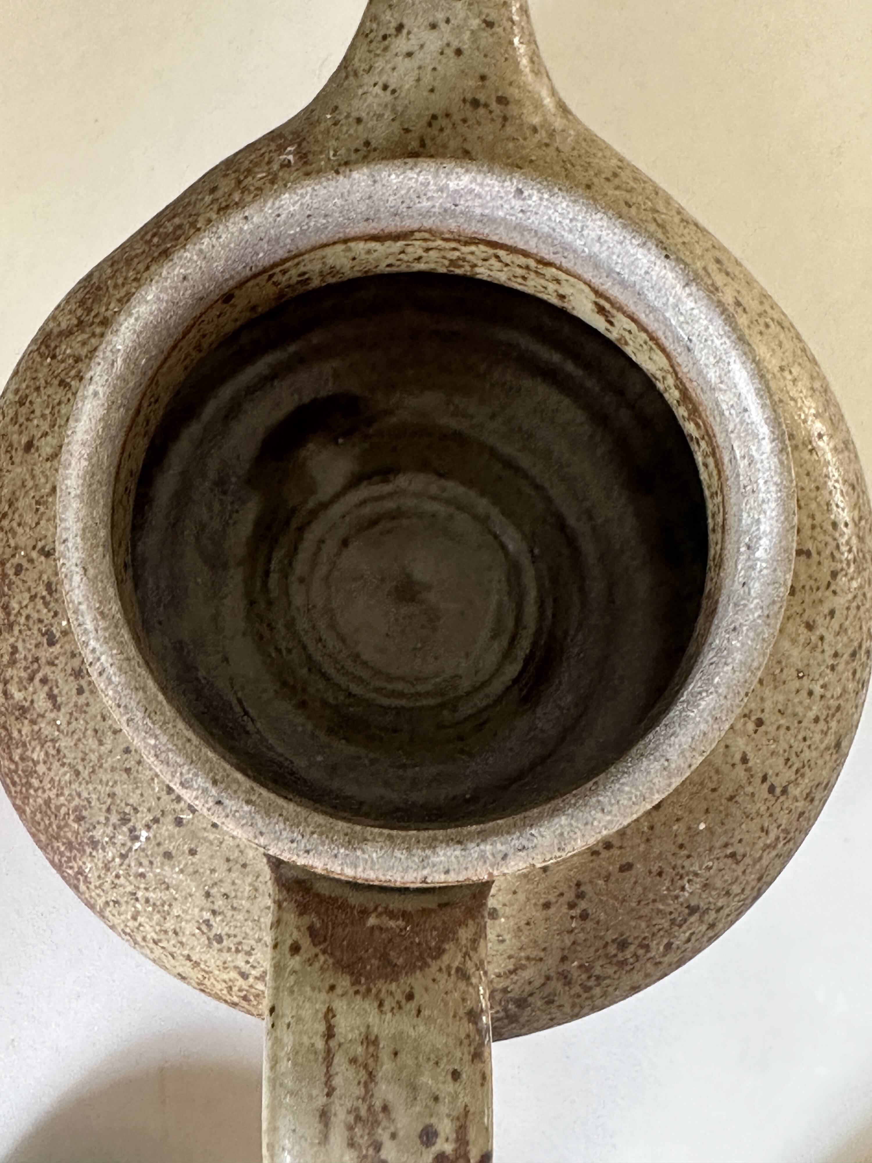 Vintage 60s signed stoneware teapot