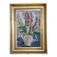 Original Mid-Century Oil on Canvas " Vase" by unidentified Artist- Vintage & Framed