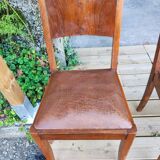 Set of 6 STELLA chairs, Art Deco, leather seat